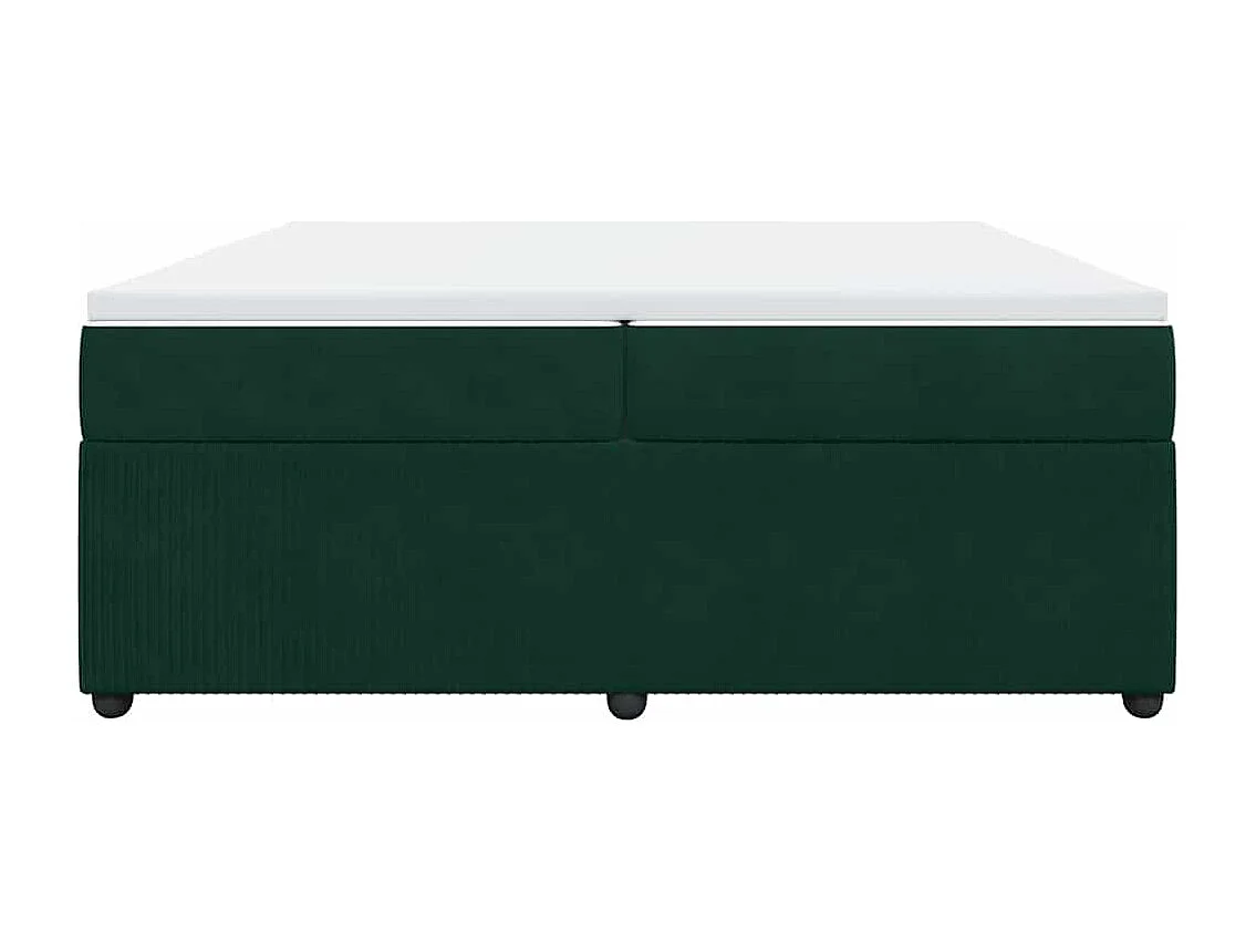 Sommier à lattes de lit et matelas Vert foncé 200x200cm Velours