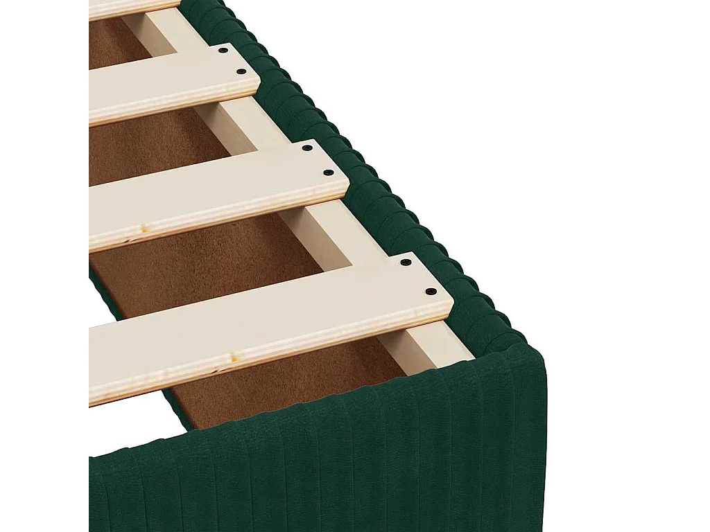Sommier à lattes de lit et matelas Vert foncé 200x200cm Velours