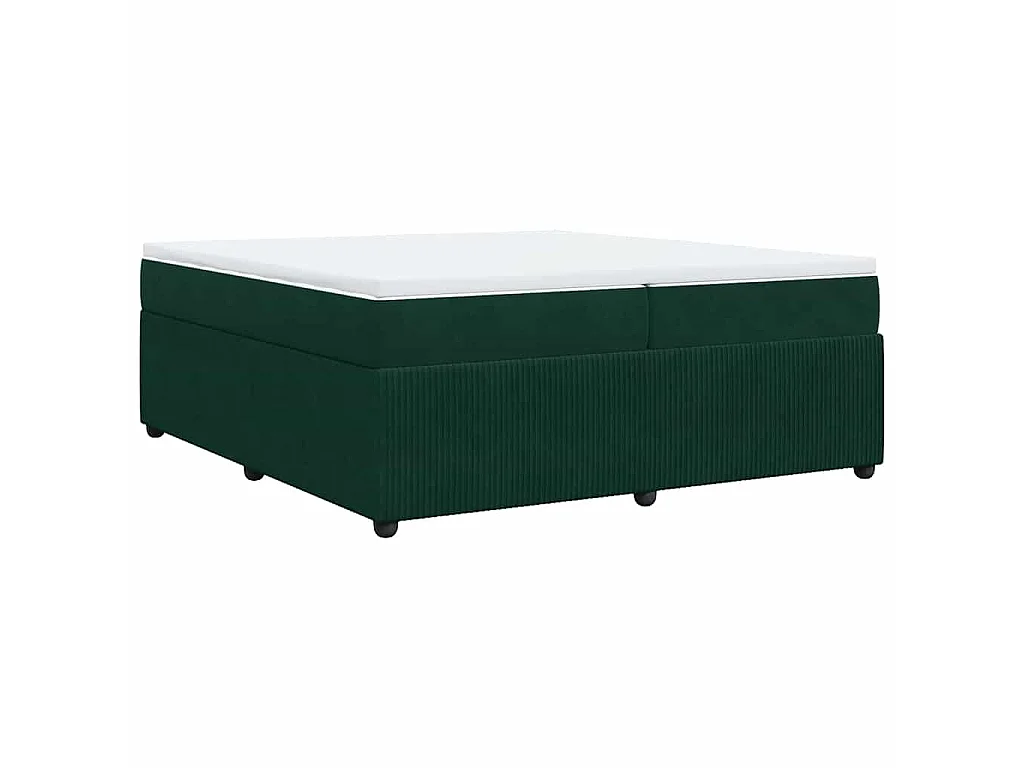 Boxspring met matras fluweel donkergroen 200x200 cm