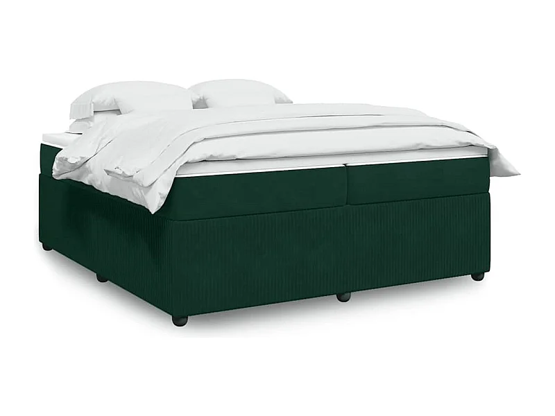 Sommier à lattes de lit et matelas Vert foncé 200x200cm Velours