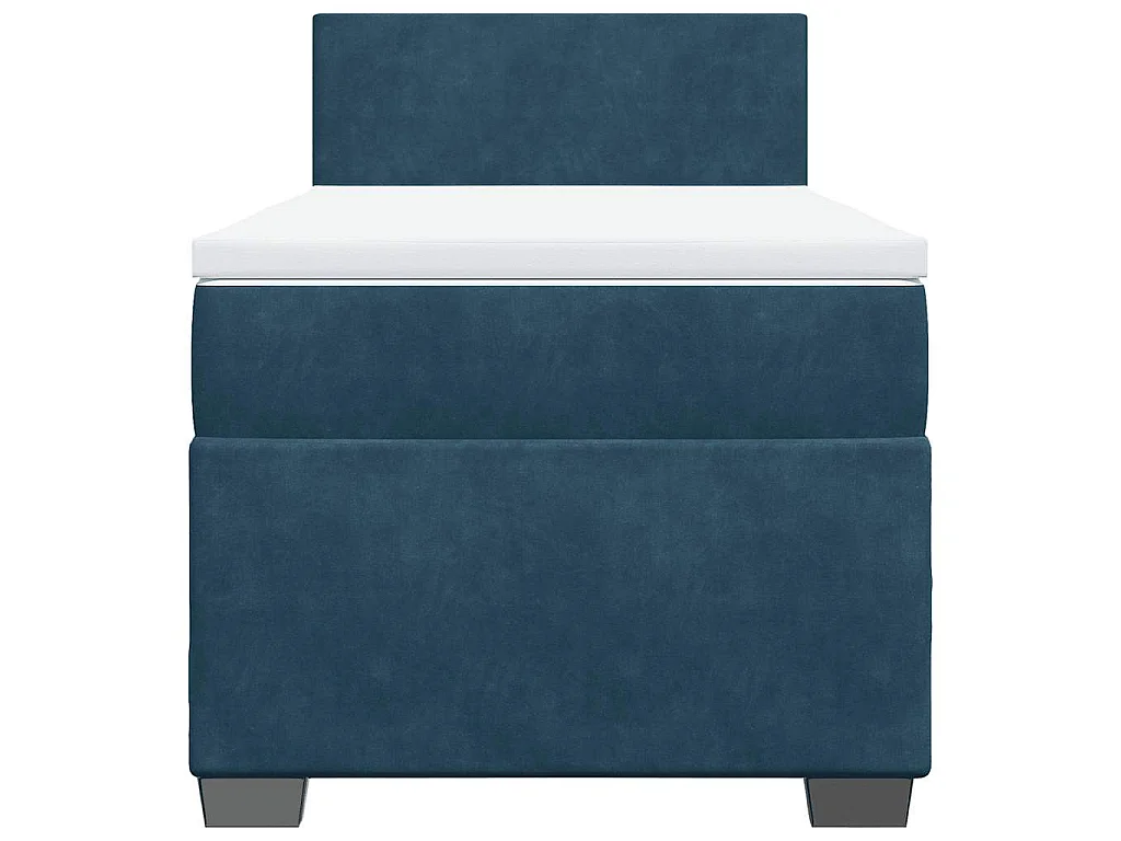 Boxspring met matras fluweel donkerblauw 100x200 cm