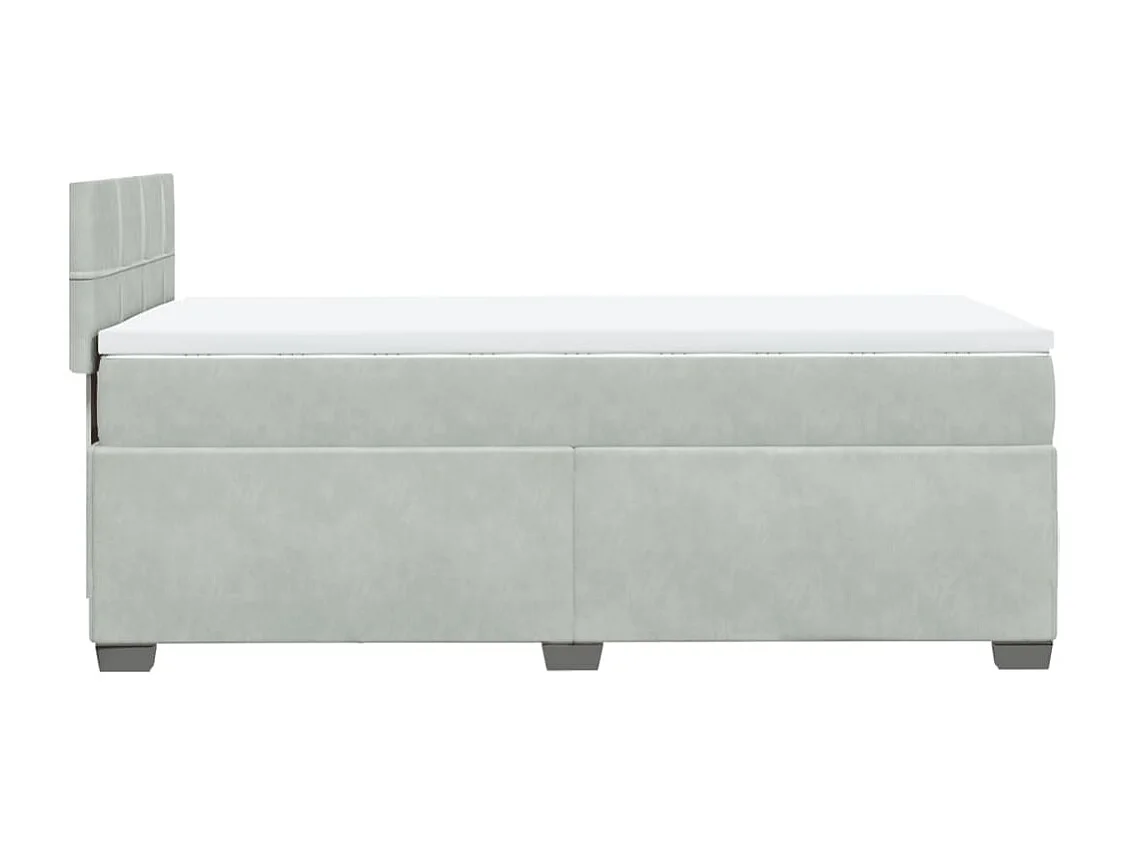 Sommier à lattes de lit et matelas Gris clair 100x200cm Velours