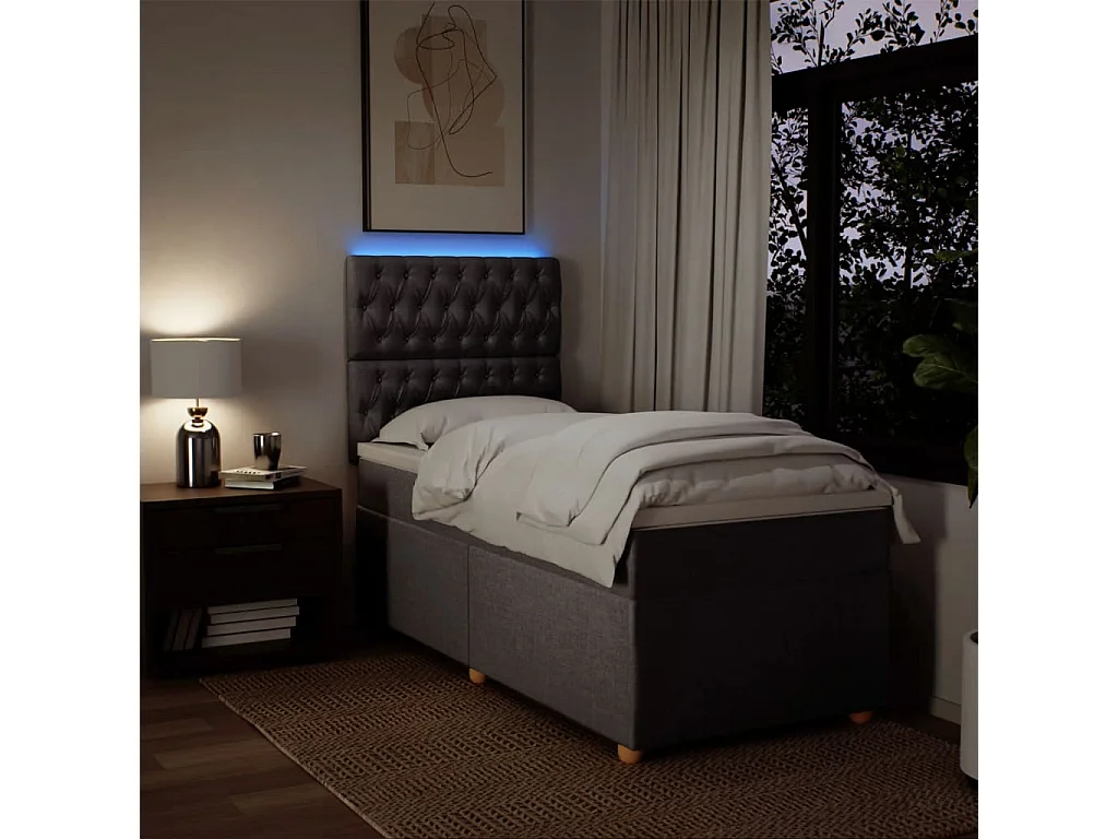 Boxspringbett mit Matratze Taupe 80x200 cm Stoff