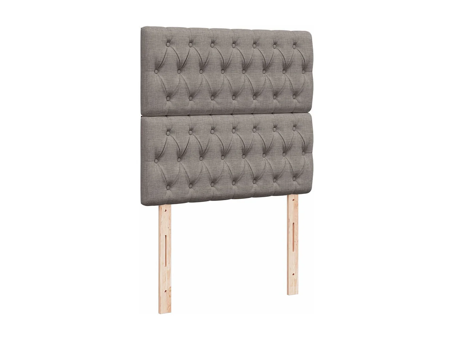 Cama box spring con colchón tela gris taupe 80x200 cm