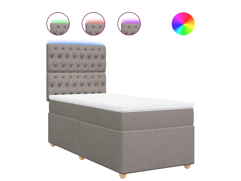 Boxspringbett mit Matratze Taupe 80x200 cm Stoff