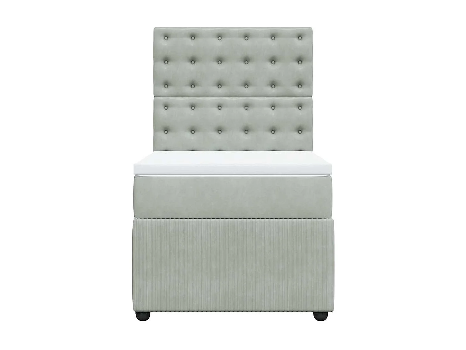 Sommier à lattes de lit et matelas Gris clair 90x190 cm Velours