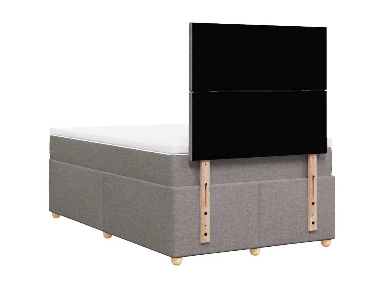 Sommier à lattes de lit avec matelas Taupe 120x200 cm Tissu