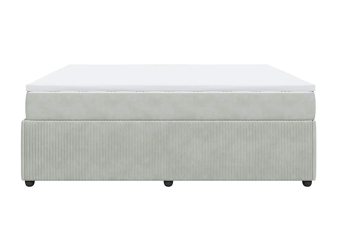 Sommier à lattes de lit et matelas Gris clair 180x200cm Velours