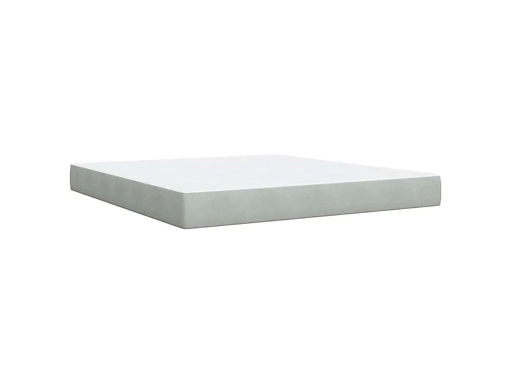 Cama box spring con colchón terciopelo gris claro 180x200 cm