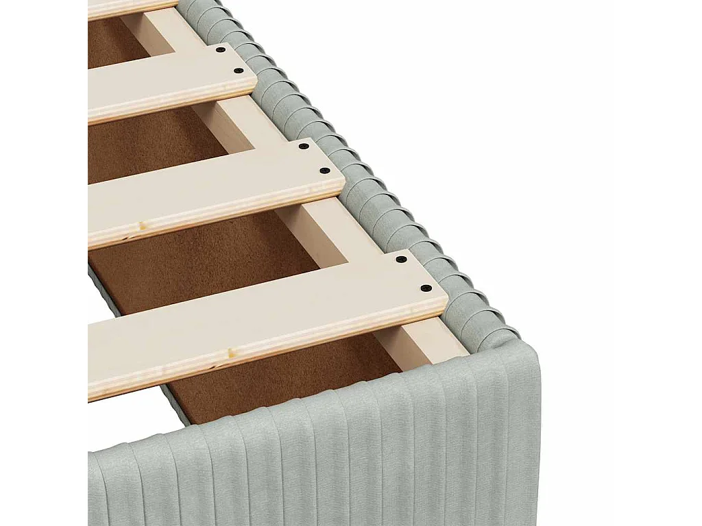 Cama box spring con colchón terciopelo gris claro 180x200 cm