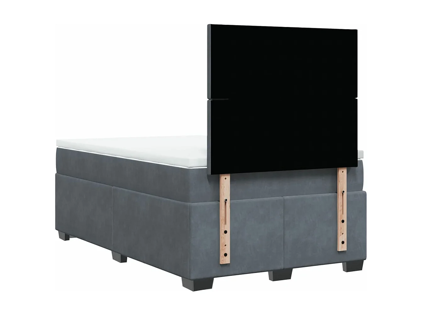 Sommier à lattes de lit et matelas Gris foncé 120x200cm Velours