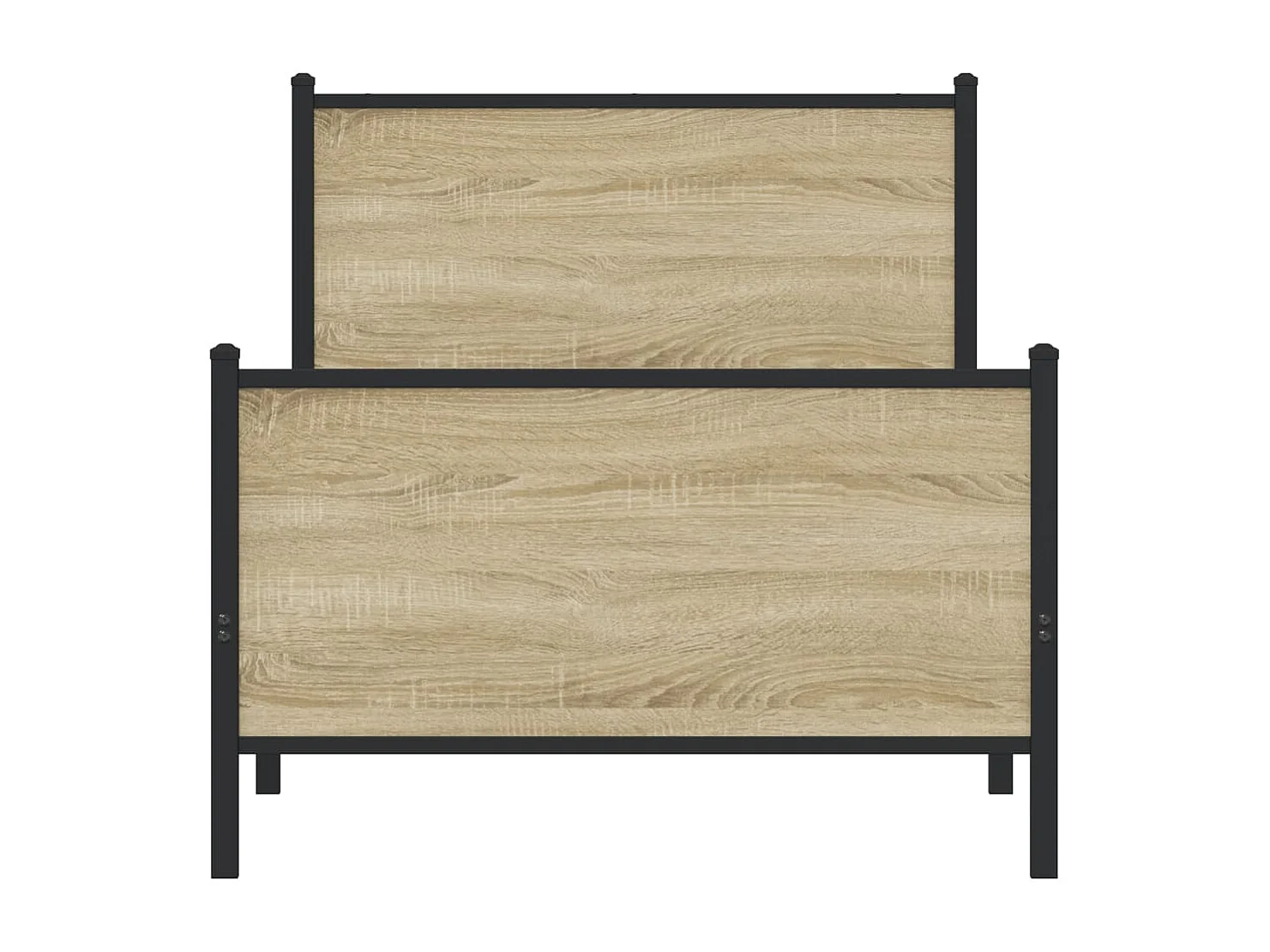 Cadre de lit en métal sans matelas chêne sonoma 75x190 cm