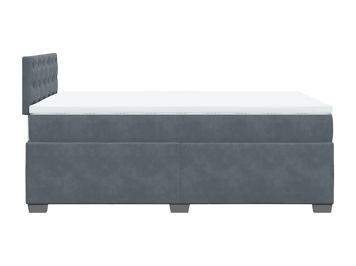 Boxspring met matras fluweel donkergrijs 120x200 cm