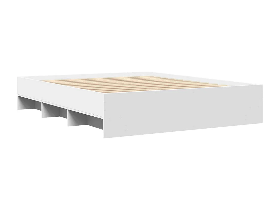 Bedframe bewerkt hout wit 150x200 cm