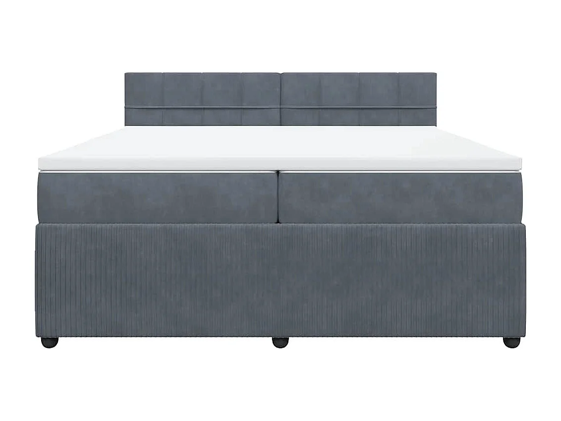 Boxspringbett mit Matratze Dunkelgrau 200x200 cm Samt