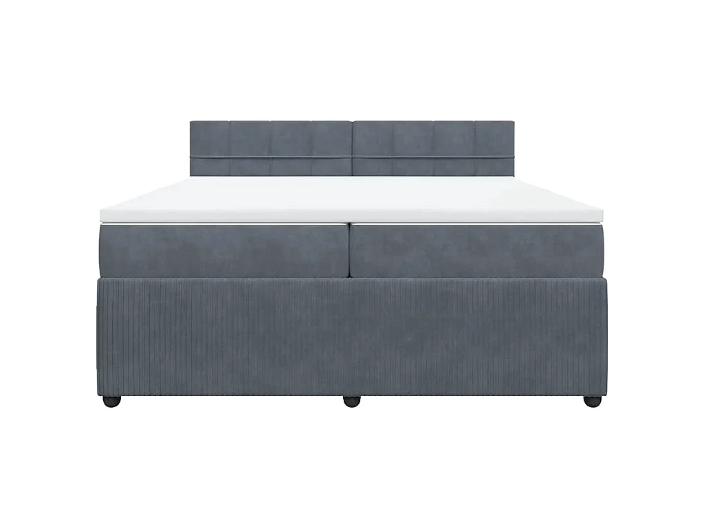 Cama com molas/colchão 200x200 cm veludo cinzento-escuro