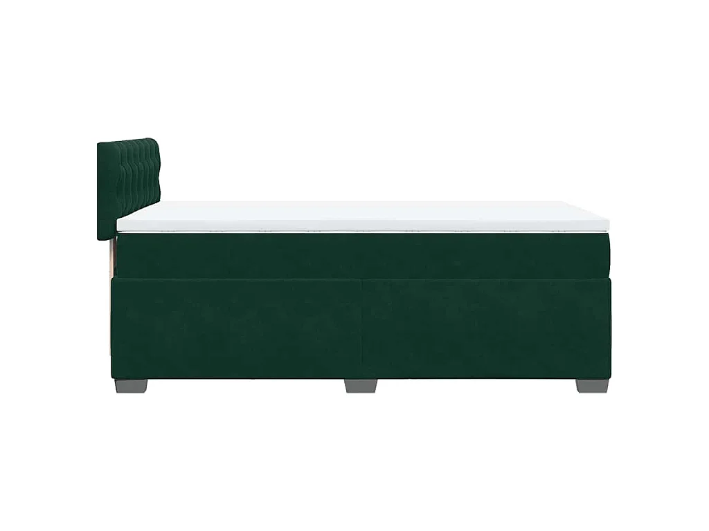 Boxspring met matras fluweel donkergroen 90x190 cm