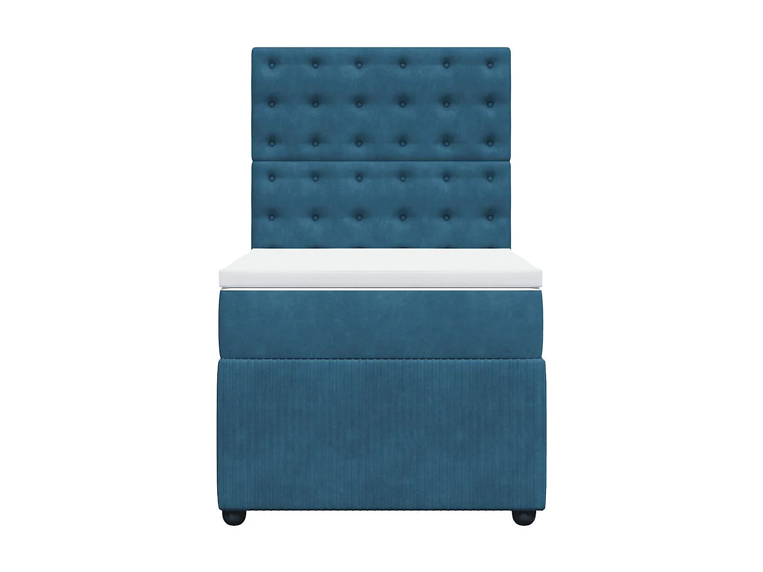 Sommier à lattes de lit avec matelas bleu 90x200 cm velours