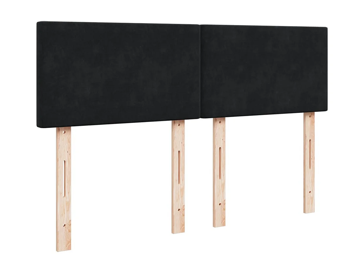 Cama box spring con colchón terciopelo negro 140x200 cm