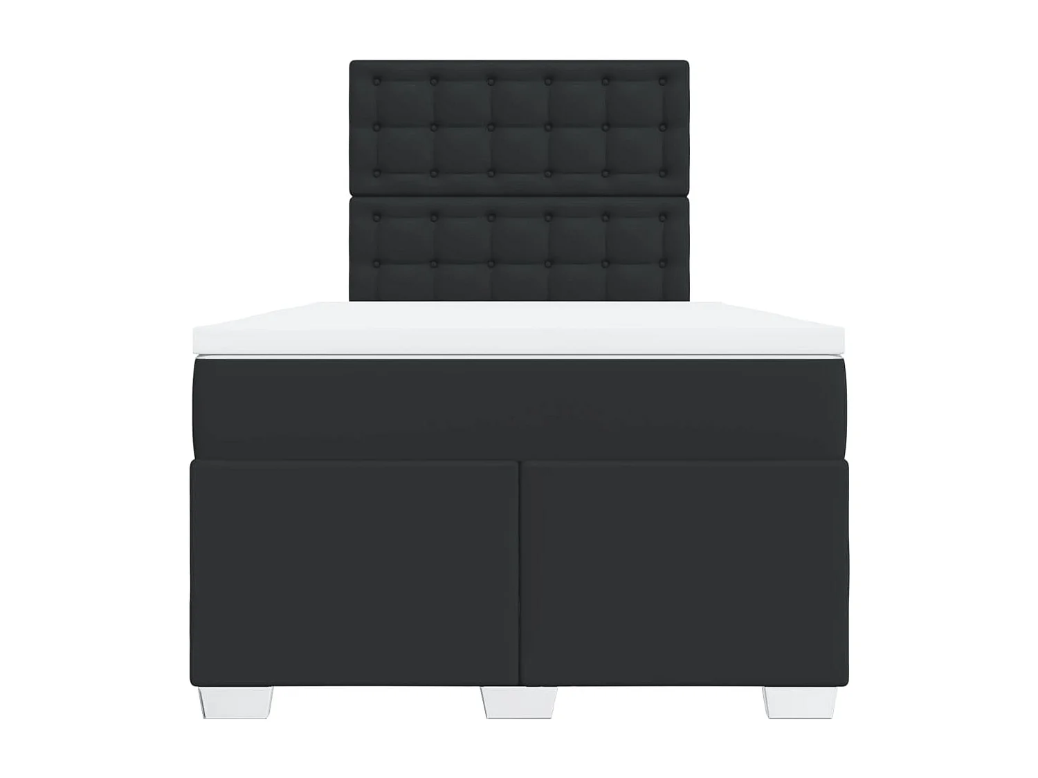 Boxspring met matras kunstleer zwart 120x190 cm