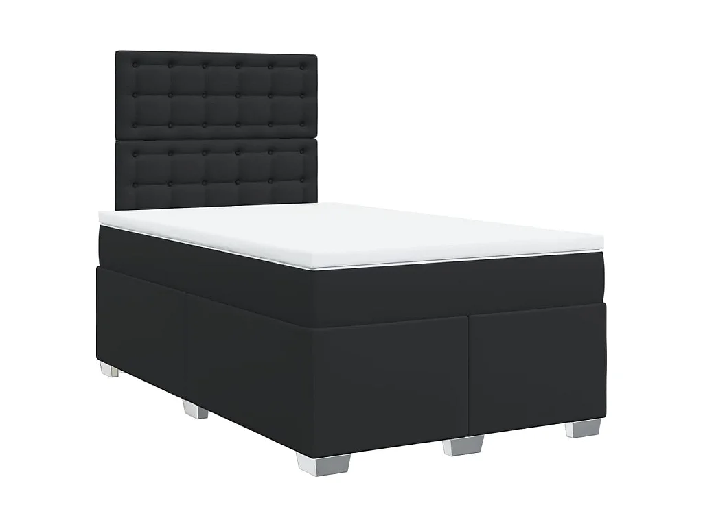 Boxspring met matras kunstleer zwart 120x190 cm