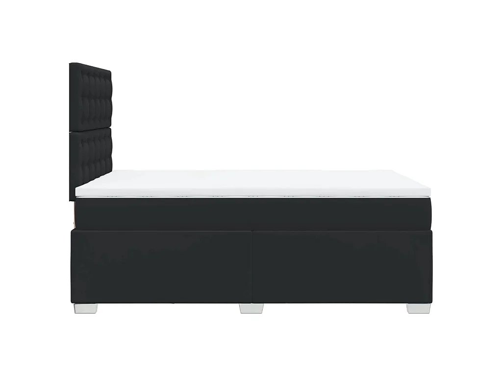 Boxspring met matras kunstleer zwart 120x190 cm