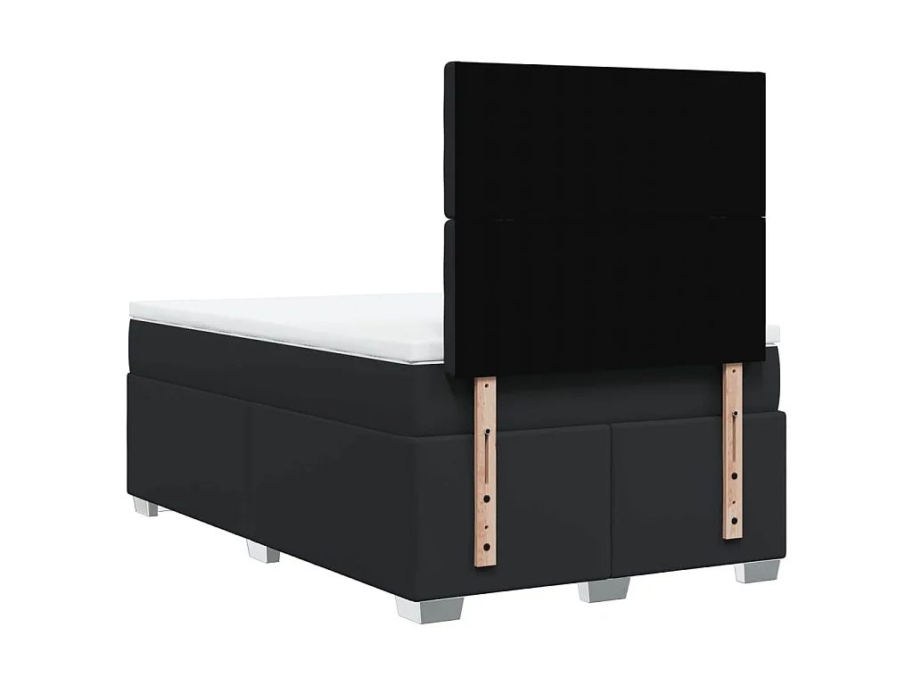 Boxspring met matras kunstleer zwart 120x190 cm