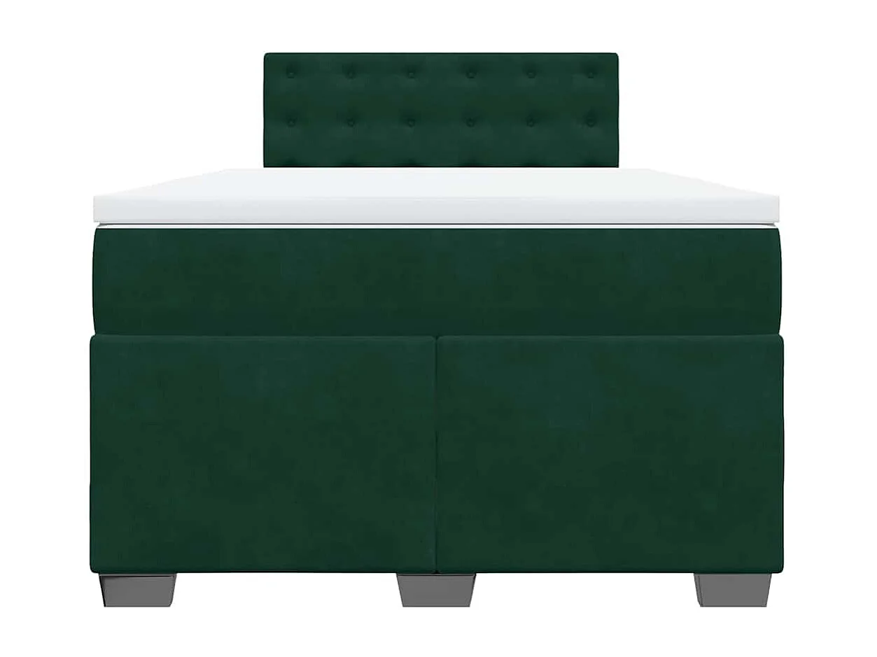 Boxspringbett mit Matratze Dunkelgrün 120x190 cm Samt