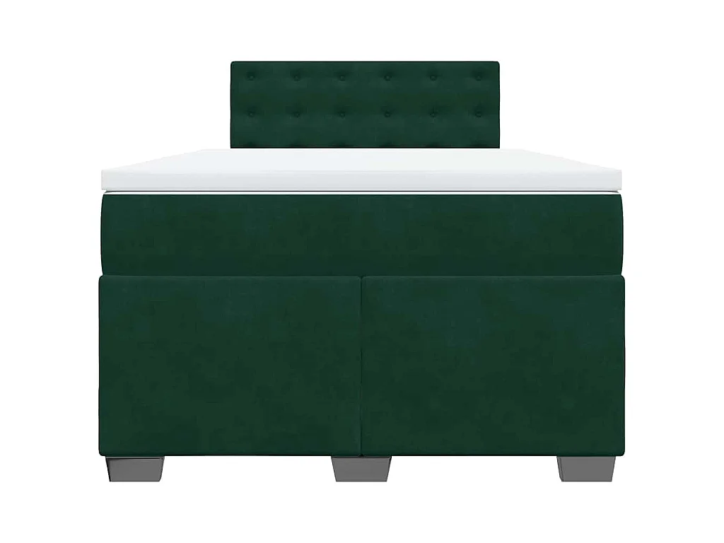 Cama box spring con colchón terciopelo verde oscuro 120x190 cm