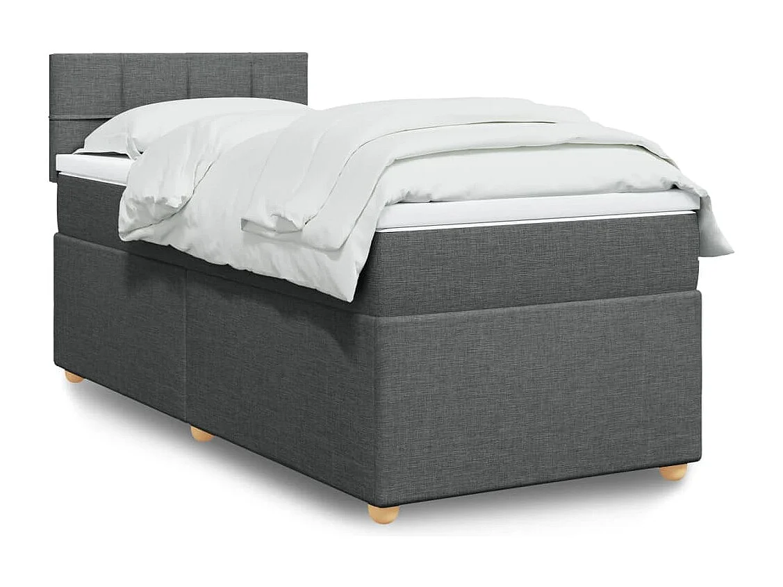 Boxspringbett mit Matratze Dunkelgrau 100x200 cm Stoff