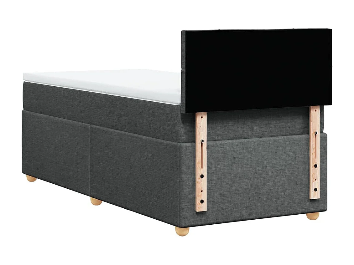 Boxspringbett mit Matratze Dunkelgrau 100x200 cm Stoff
