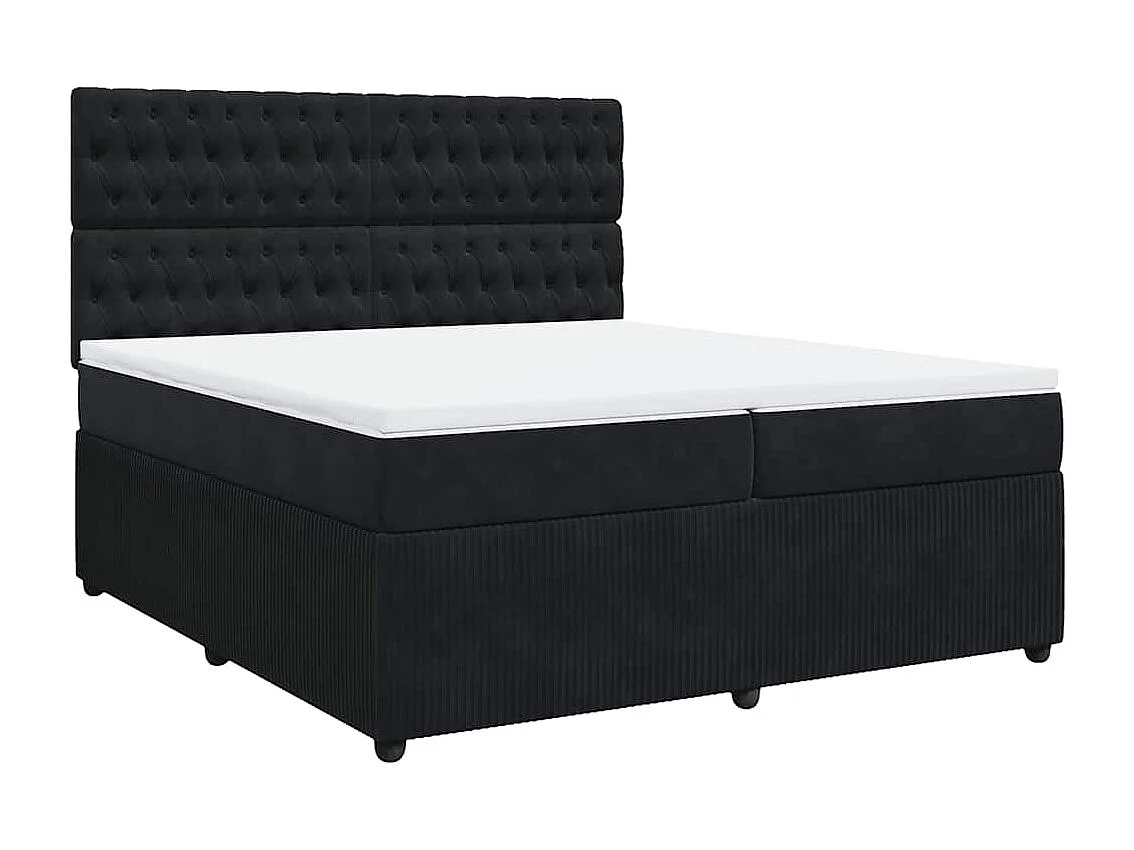 Boxspringbett mit Matratze Schwarz 200x200 cm Samt