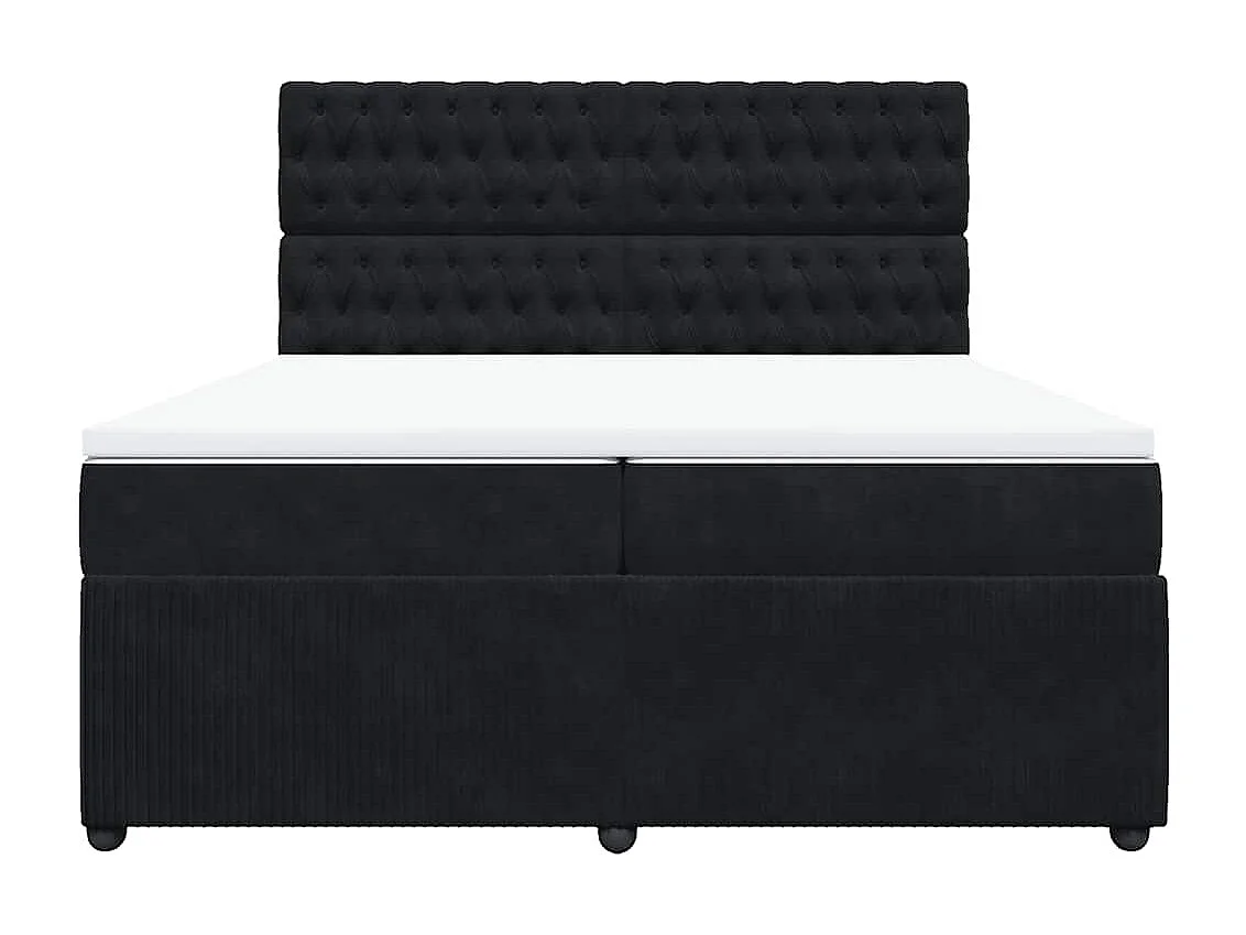 Boxspringbett mit Matratze Schwarz 200x200 cm Samt