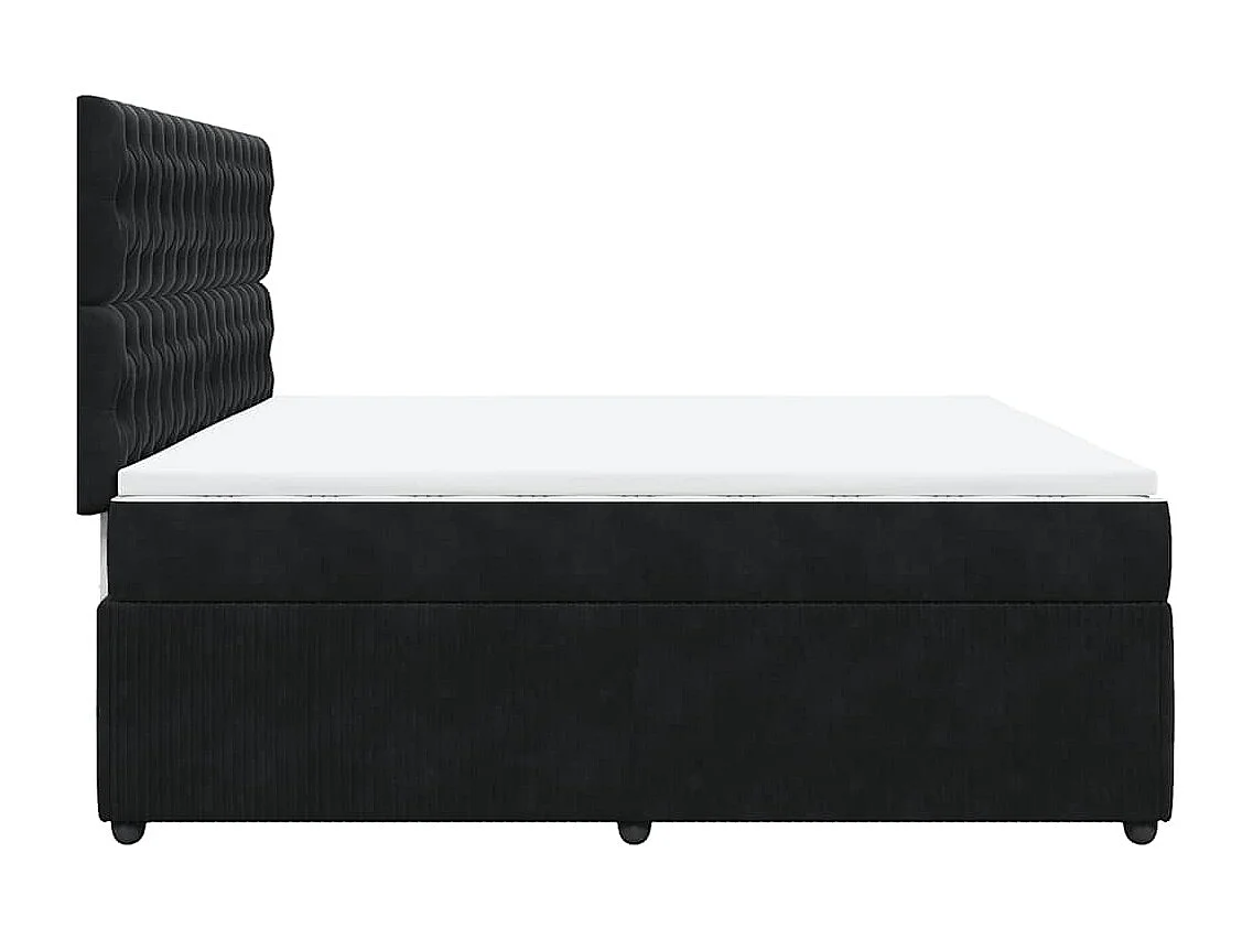 Boxspringbett mit Matratze Schwarz 200x200 cm Samt