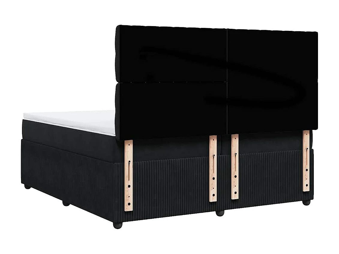 Boxspringbett mit Matratze Schwarz 200x200 cm Samt