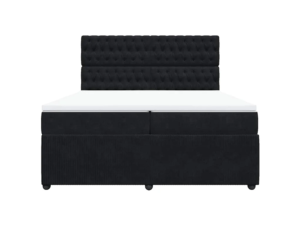 Boxspring met matras fluweel zwart 200x200 cm