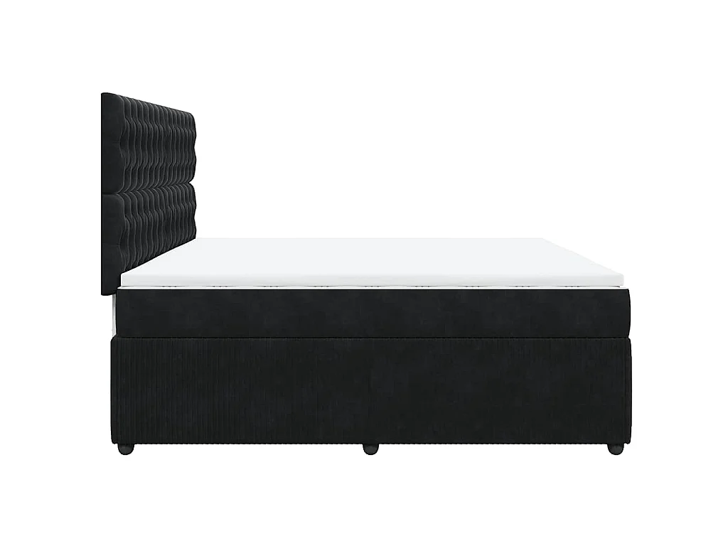 Boxspring met matras fluweel zwart 200x200 cm