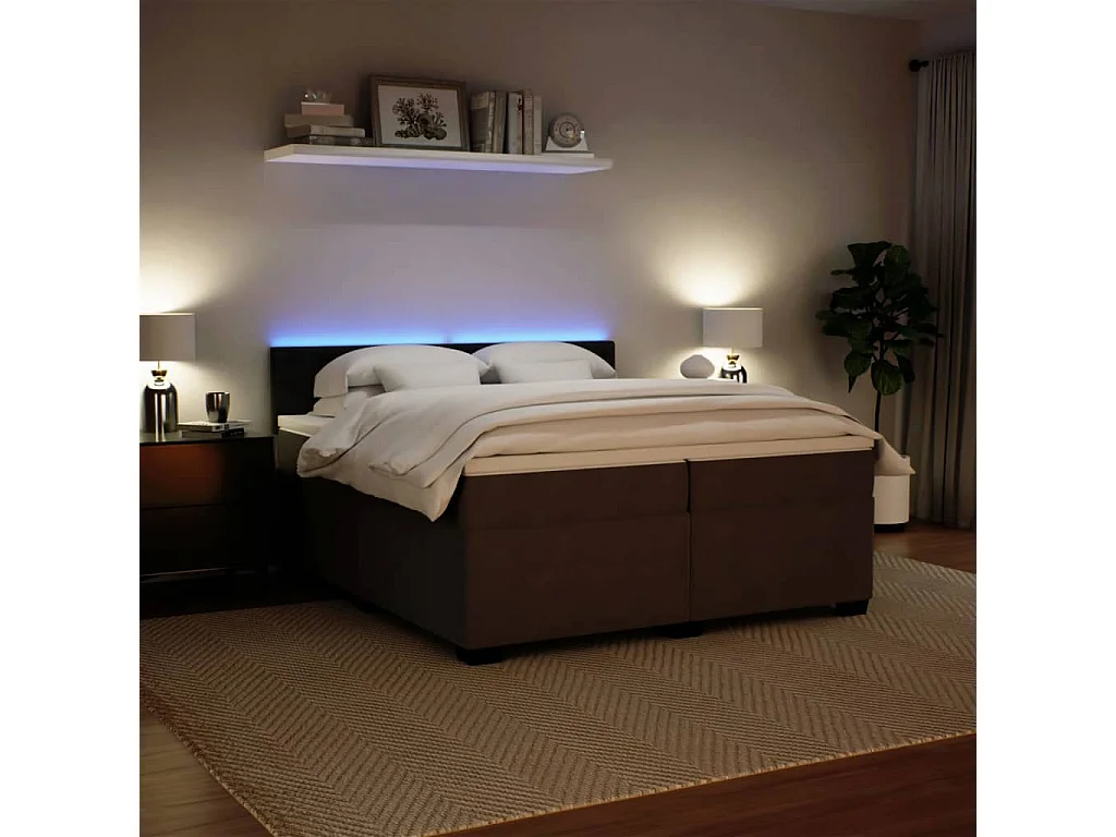 Cama box spring con colchón terciopelo gris claro 200x200 cm