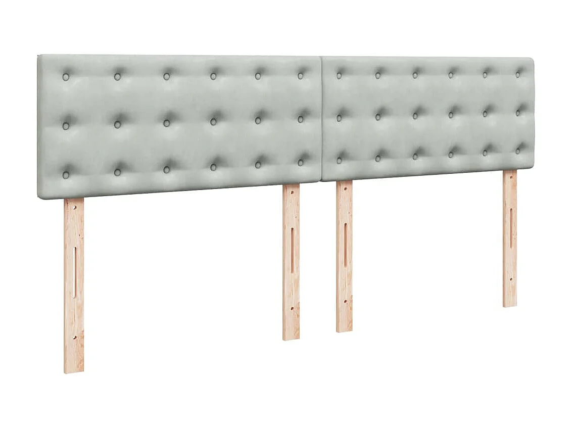 Boxspringbett mit Matratze Hellgrau 200x200 cm Samt