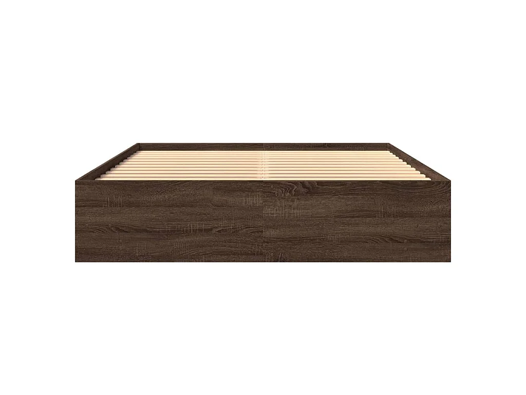 Bettgestell ohne Matratze Braun Eiche 150x200 cm Holzwerkstoff