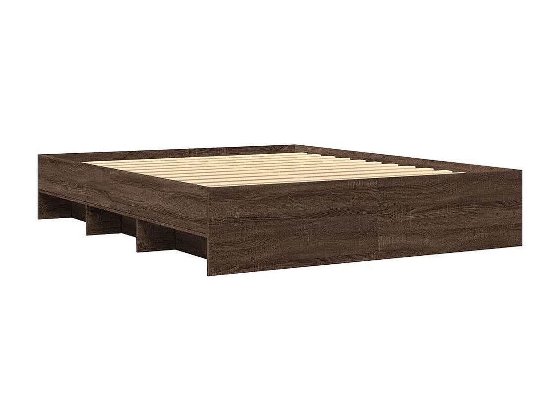 Bettgestell ohne Matratze Braun Eiche 150x200 cm Holzwerkstoff