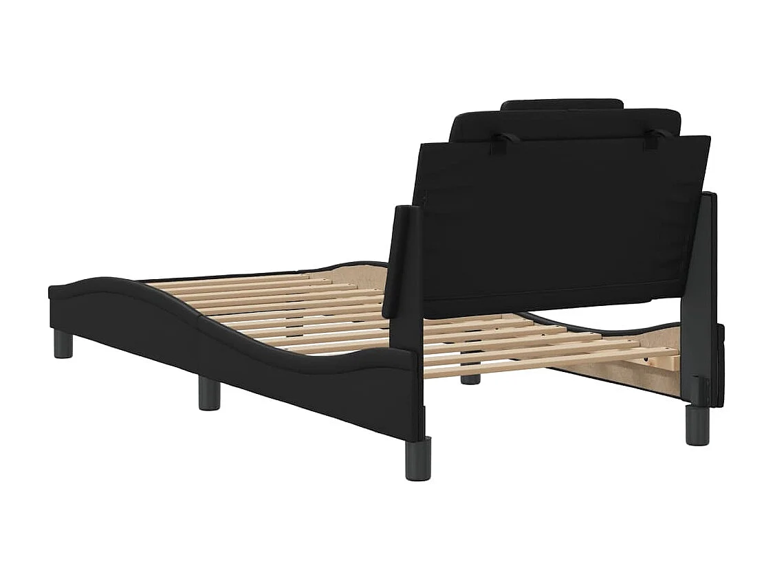 Cadre de lit Viana sans matelas noir 80x200 cm similicuir