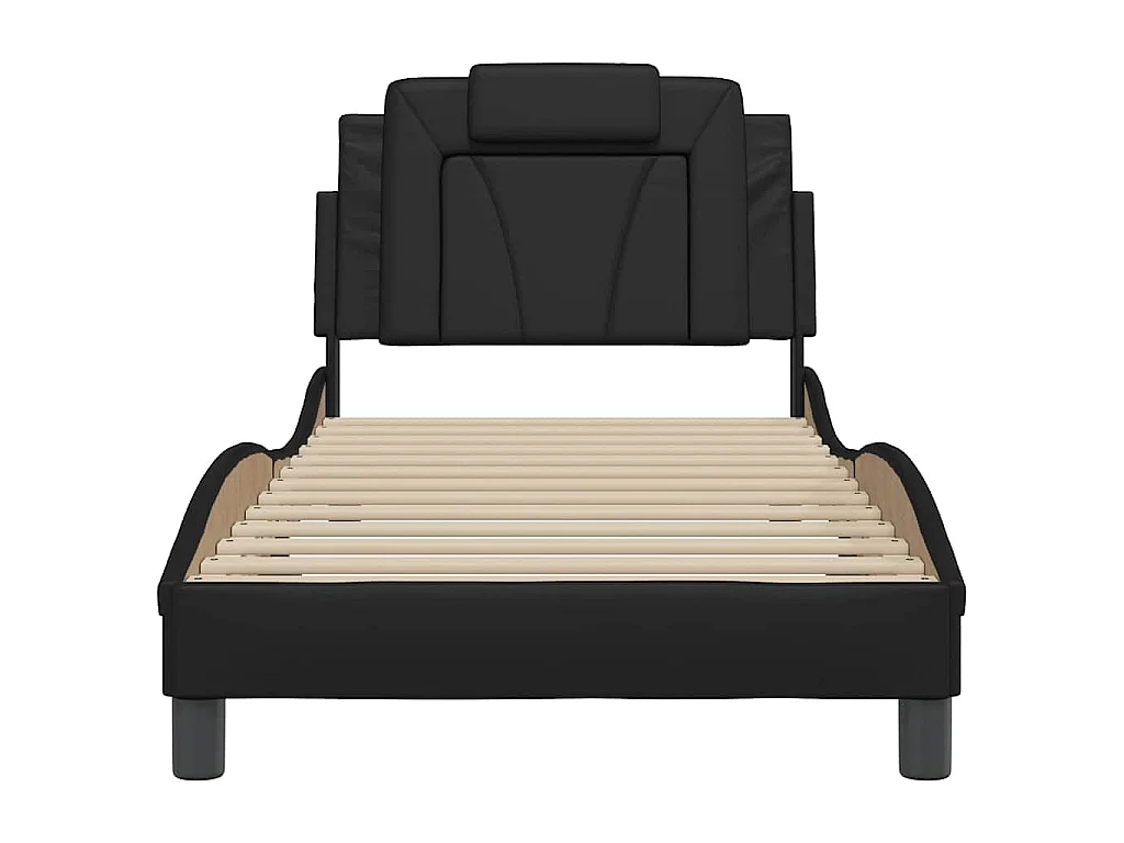 Bedframe "Viana" zonder matras kunstleer zwart 80x200 cm