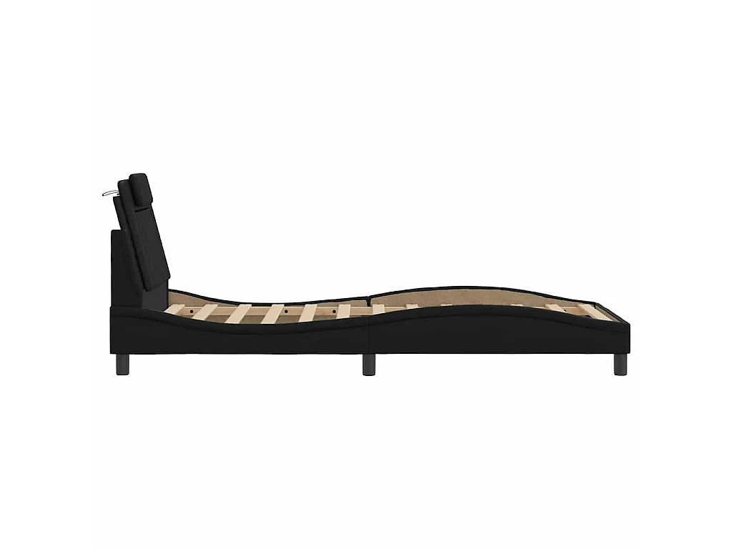 Bedframe "Viana" zonder matras kunstleer zwart 80x200 cm