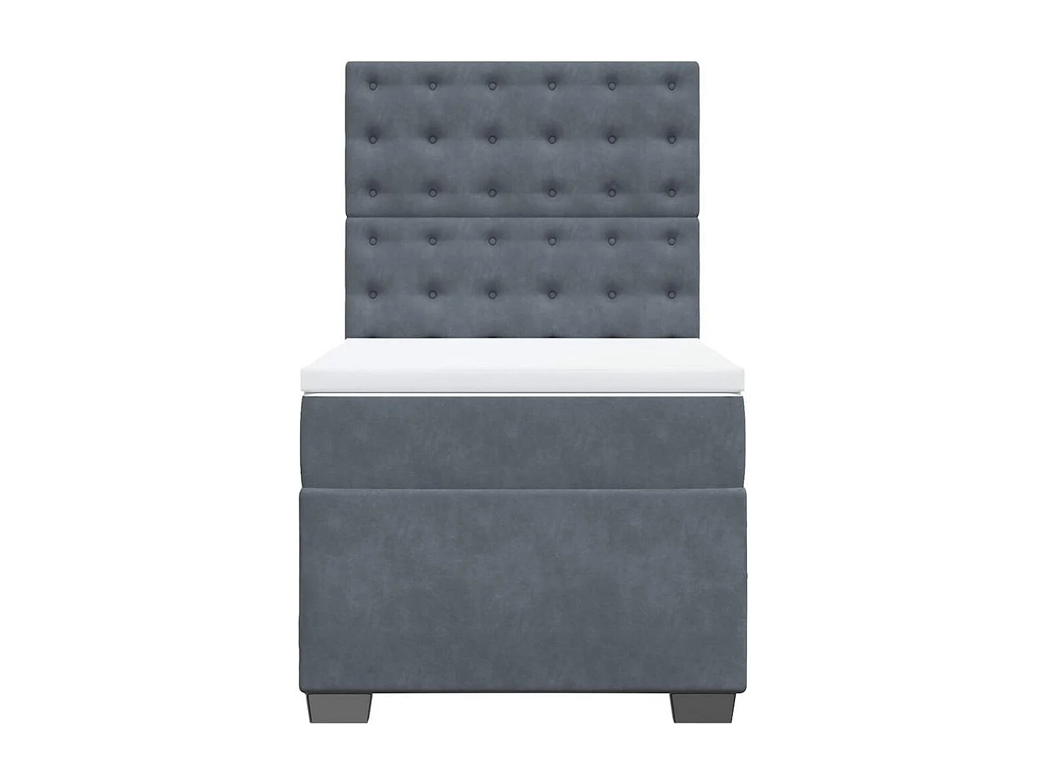 Boxspring met matras fluweel donkergrijs 100x200 cm