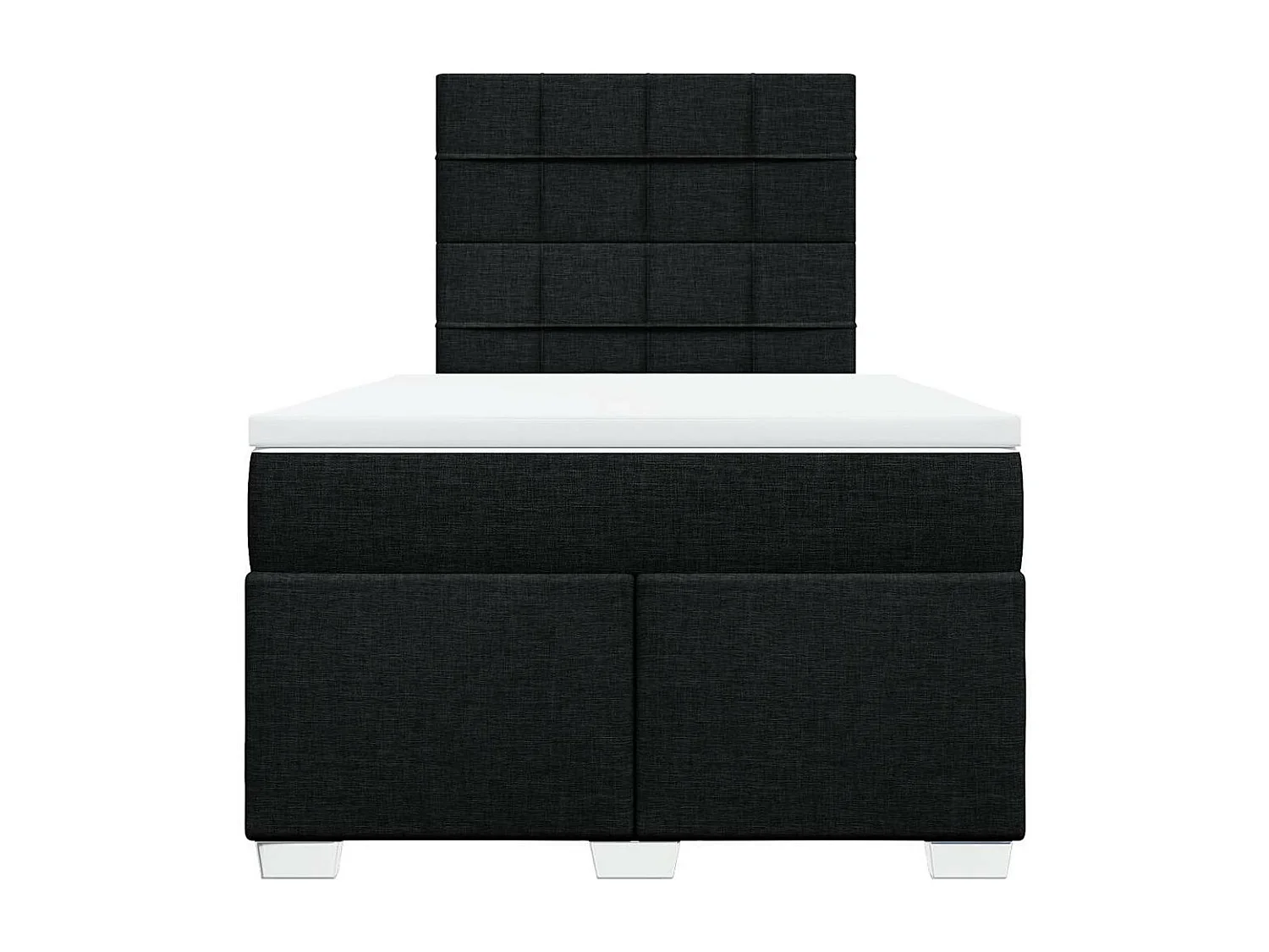 Sommier à lattes de lit avec matelas Noir 120x200 cm Tissu