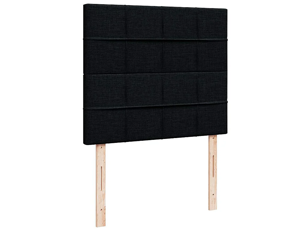 Cama box spring con colchón tela negro 120x200 cm