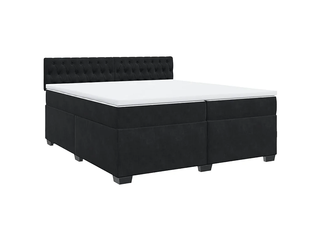 Boxspring met matras fluweel zwart 200x200 cm