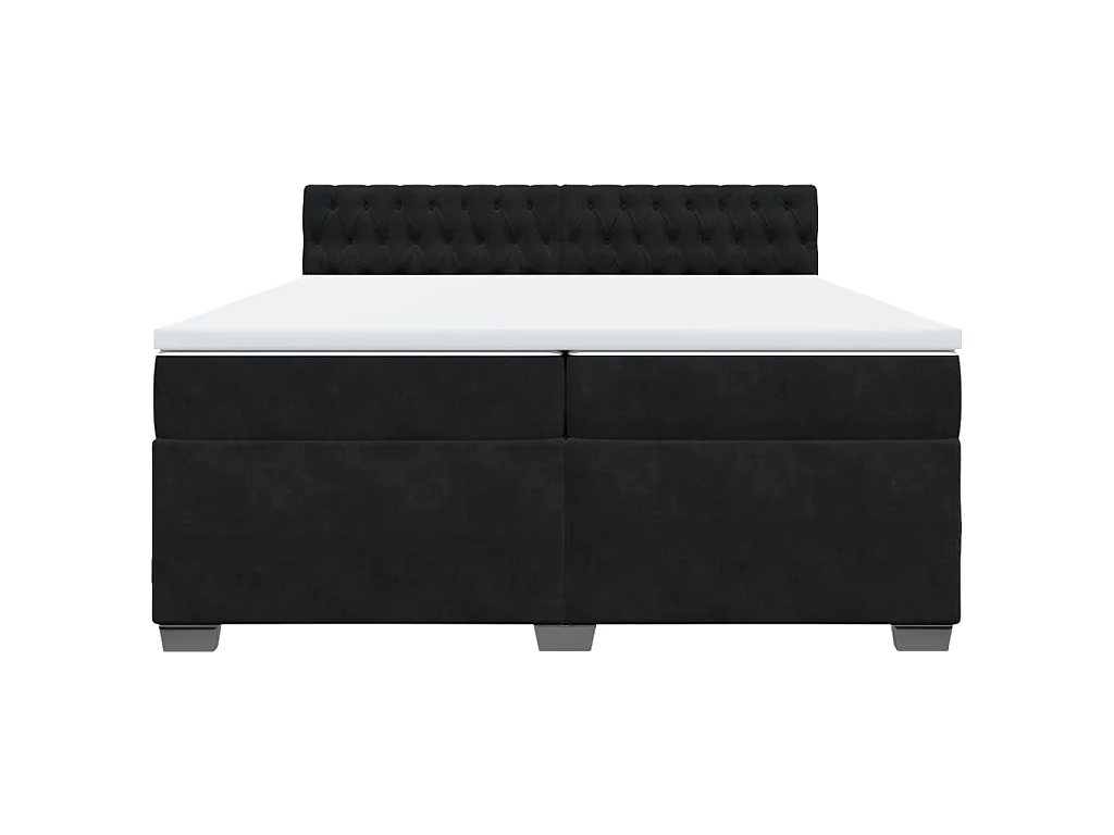 Boxspring met matras fluweel zwart 200x200 cm