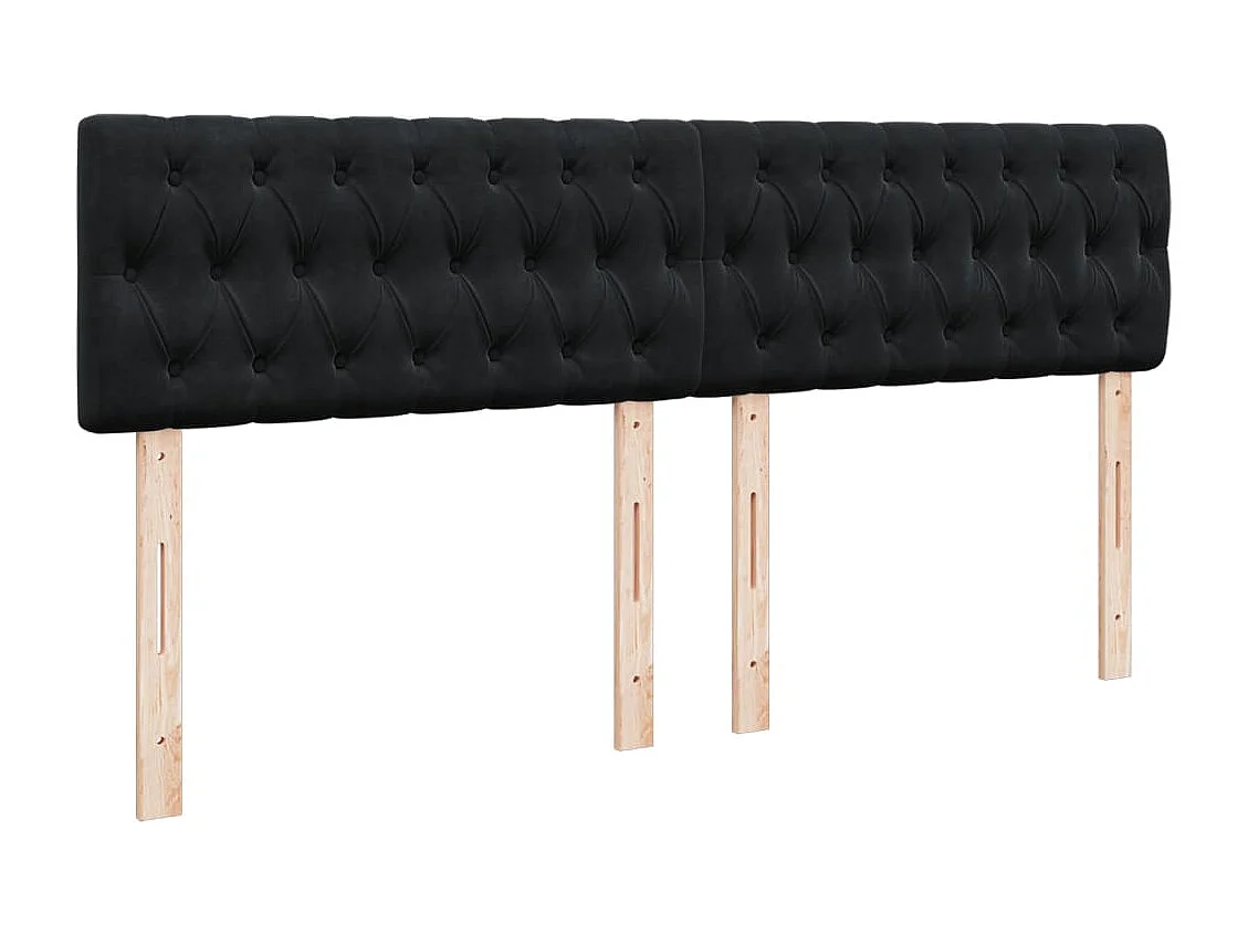 Boxspring met matras fluweel zwart 200x200 cm